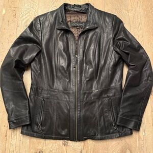 Carlo Sarti Pelle Women’s Black Leather Jacket 44 US L